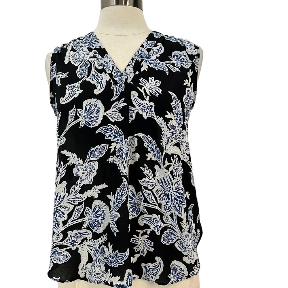 VINCE CAMUTO Sleeveless Sheer Floral Print Top SZ XS